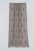 Kashmir Loom Kani Muzamil Buti Hand Woven Cashmere Scarf Natural Blue