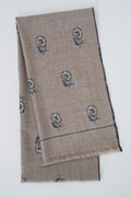 Kashmir Loom Kani Muzamil Buti Hand Woven Cashmere Scarf Natural Blue