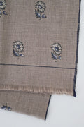 Kashmir Loom Kani Muzamil Buti Hand Woven Cashmere Scarf Natural Blue
