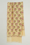 Kashmir Loom Kani Kandoor Buta Hand Woven Pashmina Stole Butter