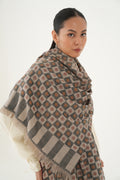 Kashmir Loom Kani Chinar Dabdar Hand Woven Pashmina Stole Natural Black