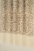 Kashmir Loom Kani Farnaz Jaalposh Hand Woven Pashmina Shawl Ivory Natural