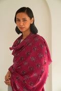 Kashmir Loom Kani Hafiz Buta Hand Woven Pashmina Shawl Cochineal