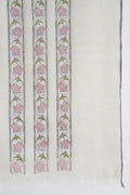 Kashmir Loom Kani Haft Bail Khatrast Hand Woven Pashmina Scraf Ivory