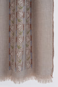 Kashmir Loom Kani Haft Bail Khatrast Hand Woven Pashmina Scraf Natural