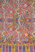 Kashmir Loom Kani Kanikar Hand Woven Pashmina Large Shawl Natural Multi