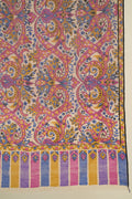 Kashmir Loom Kani Kanikar Hand Woven Pashmina Large Shawl Natural Multi