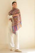 Kashmir Loom Kani Kanikar Hand Woven Pashmina Large Shawl Natural Multi