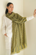 Kashmir Loom Kani Marziya Jaaldar Hand Woven Pashmina Shawl Sage Smoke