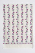 Kashmir Loom Kani Nargis Buti Khatrast Hand Woven Pashmina Stole Ivory Pink