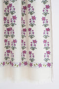 Kashmir Loom Kani Nargis Buti Khatrast Hand Woven Pashmina Stole Ivory Pink