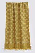 Kashmir Loom Kani Paisley Buti Jamawar Hand Woven Pashmina Stole Gold Oak Ivory