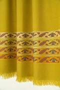 Kashmir Loom Kani Parhez Palledar Hand Woven Pashmina Stole Green Ivory