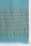 Kashmir Loom Kani Penguin Buti Palledar Hand Woven Pashmina Scarf Beryl