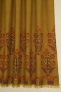 Kashmir Loom Kani Shalizar Palledar Hand Woven Pashmina Large Shawl Antique Olive