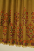 Kashmir Loom Kani Shalizar Palledar Hand Woven Pashmina Large Shawl Antique Olive
