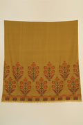 Kashmir Loom Kani Shalizar Palledar Hand Woven Pashmina Large Shawl Antique Olive