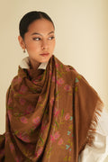 Kashmir Loom Kani Taheera Khatrast Hand Woven Pashmina Large Shawl Bronze