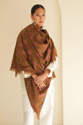 Kashmir Loom Kani Taheera Khatrast Hand Woven Pashmina Large Shawl Bronze
