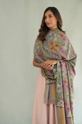 Kashmir Loom Kani Tajwara Baldar Hand Woven Pashmina Oversize Shawl Natural Multi