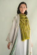 Kashmir Loom Kani Zafar Khatrast Hand Woven Pashmina Shawl Olive 