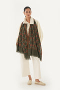 Kashmir Loom Kani Zanbagh Butidar Hand Woven Pashmina Stole Seaweed Red