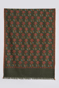 Kashmir Loom Kani Zanbagh Butidar Hand Woven Pashmina Stole Seaweed Red