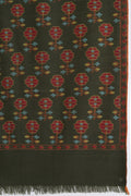 Kashmir Loom Kani Zanbagh Butidar Hand Woven Pashmina Stole Seaweed Red