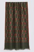 Kashmir Loom Kani Zanbagh Butidar Hand Woven Pashmina Stole Seaweed Red