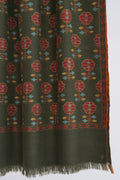 Kashmir Loom Kani Zanbagh Butidar Hand Woven Pashmina Stole Seaweed Red