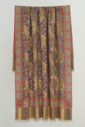 Kashmir Loom Kani Lehardar Hand Woven Large Pashmina Shawl Olive Green
