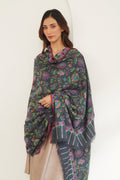 Kashmir Loom Kani Gul Jama Hand Woven Pashmina Shawl Charcoal