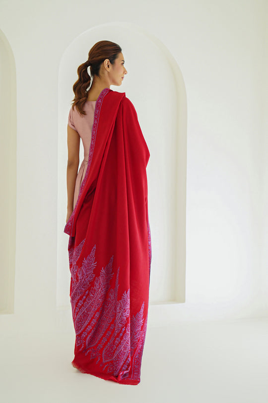 Kashmir Loom Naila Palledar Hand Embroidered Pashmina Shawl Aurora