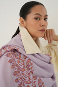 Kashmir Loom Sozni Mehrish Dordar Hand Embroidered Pashmina Shawl Catmint