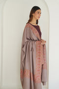 Kashmir Loom Sozni Kalandor Hand Embroidered Oversize Pashmina Shawl Silver Grey
