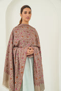 Sozni Neem Jamawar Hand Embroidered Pashmina Shawl Natural