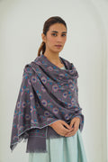 Kani  Hand Woven Pashmina Stole Charcoal Grey