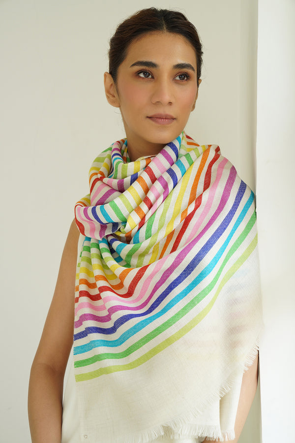Rainbow Cashmere Stole