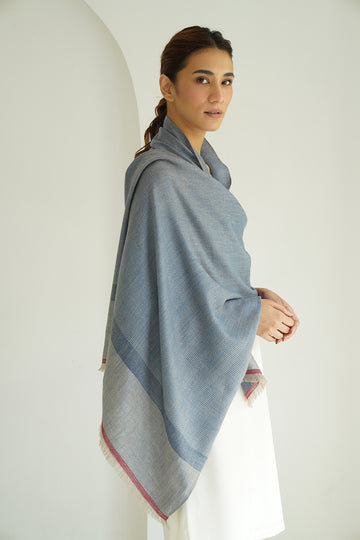 Glacier Grey Cashmere and Silk Scarf