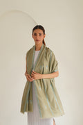 Kashmir Loom Sozni Samina Khatrast Butidar Hand Embroidered Pashmina Stole Mint