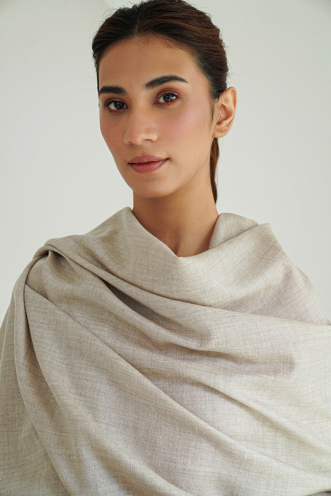 Handwoven Cashmere Herrringbone Shawl | Kashmir Loom