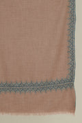 Kashmir Loom Sozni Borderdar Hand Embroidered Pashmina Stole Natural