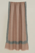 Kashmir Loom Sozni Borderdar Hand Embroidered Pashmina Stole Natural