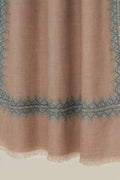 Kashmir Loom Sozni Borderdar Hand Embroidered Pashmina Stole Natural