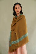 Kashmir Loom Sozni Navid Borderdar Hand Embroidered Pashmina Shawl Herb