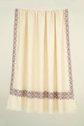 Kashmir Loom Sozni Navid Borderdar Hand Embroidered Pashmina Shawl Ivory