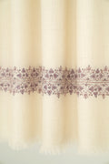Kashmir Loom Sozni Navid Borderdar Hand Embroidered Pashmina Shawl Ivory