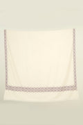 Kashmir Loom Sozni Navid Borderdar Hand Embroidered Pashmina Shawl Ivory