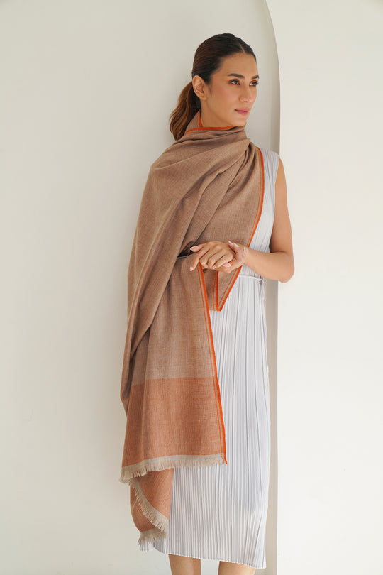 Nilgiri Cashmere Large Shawl Brass