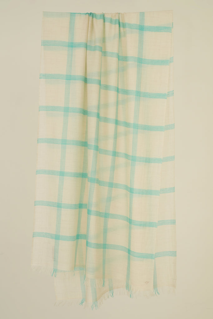 Handwoven Cashmere Checks Stole | Kashmir Loom